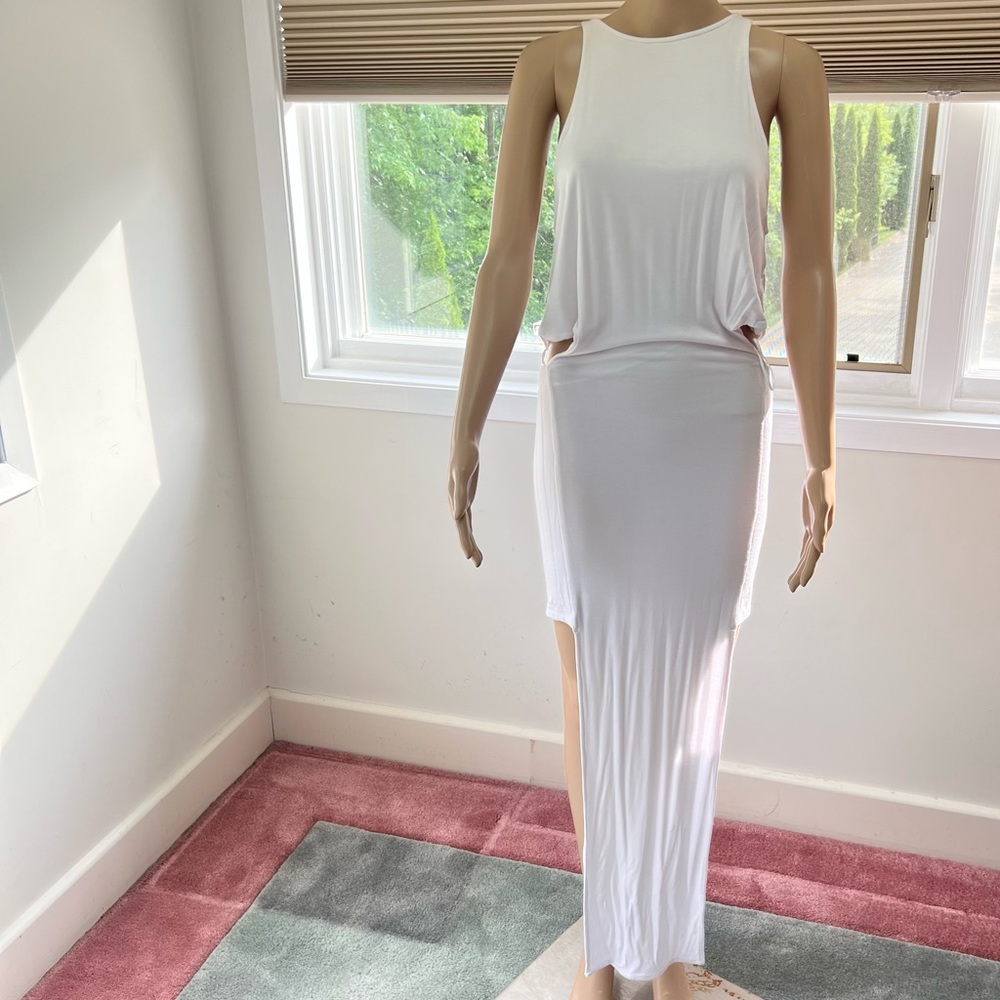 New Indah solid tank maxi dress with side slits- XS